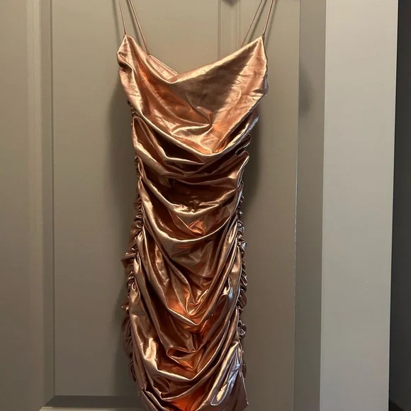 Oh Polly | Dresses | Rose Gold Metallic Mini Dress | Poshmark Oh Polly | Dresses | Rose Gold Metallic Mini Dress | Poshmark